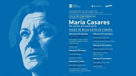 Programa de conferencias sobre la actriz gallega María Casares.