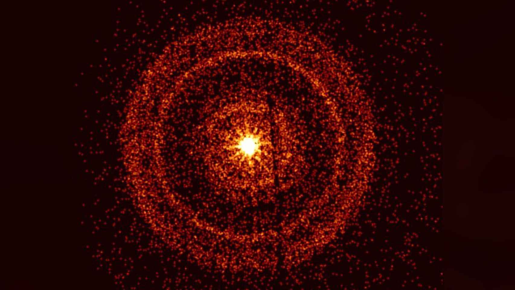 Imagen resultante del Telescopio de rayos X Swift, que captó el resplandor.
