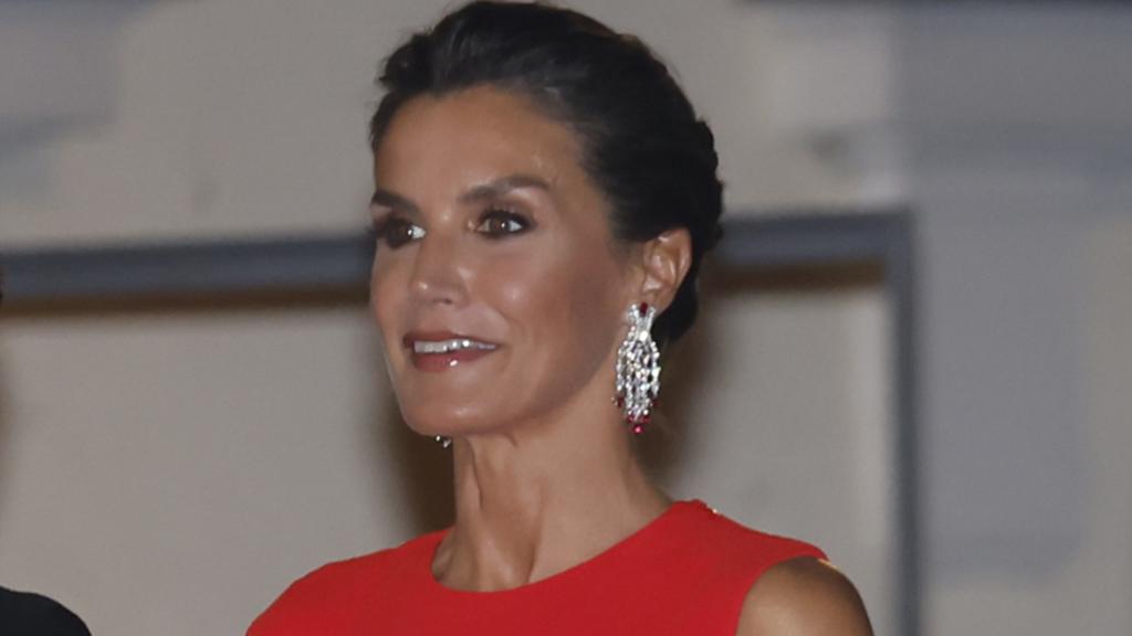 La reina Letizia este lunes, 17 de octubre de 2022, minutos antes de comenzar la cena de gala en Alemania.