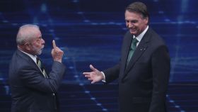 Lula da Silva y Bolsonaro, durante el debate.