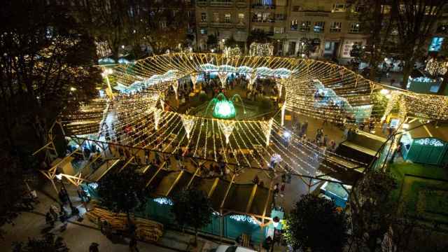 Mercadillo navideño en la Alameda de Vigo en 2021.