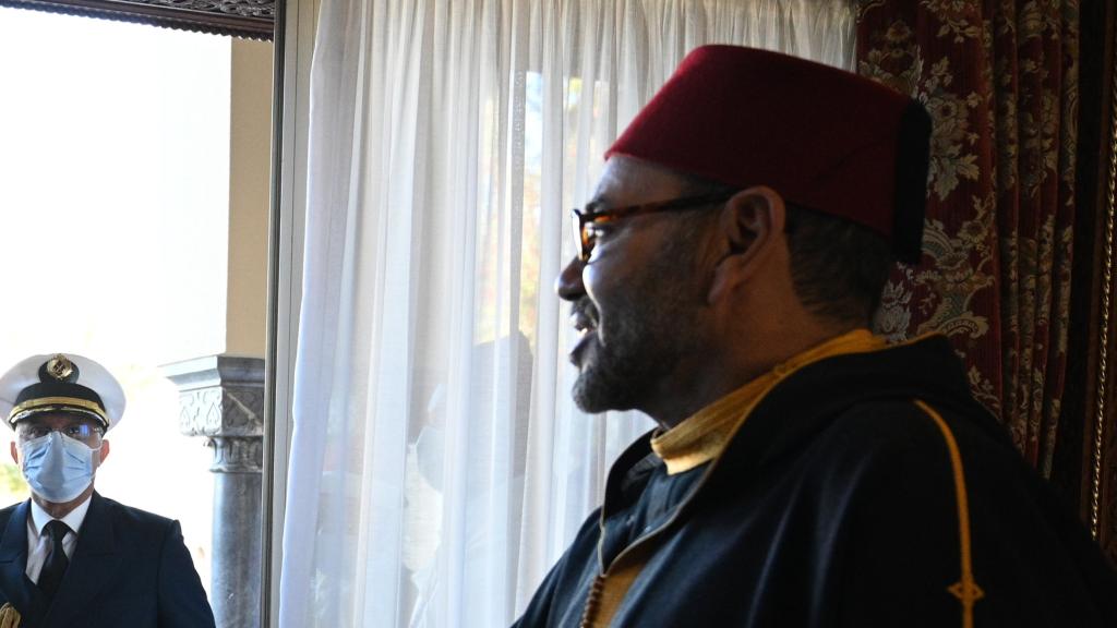 Pedro Sánchez durante su visita a Mohamed VI en Rabat en abril del año pasado.