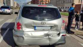 Estado en el que quedó uno de los vehículos tras el accidente en Burgos