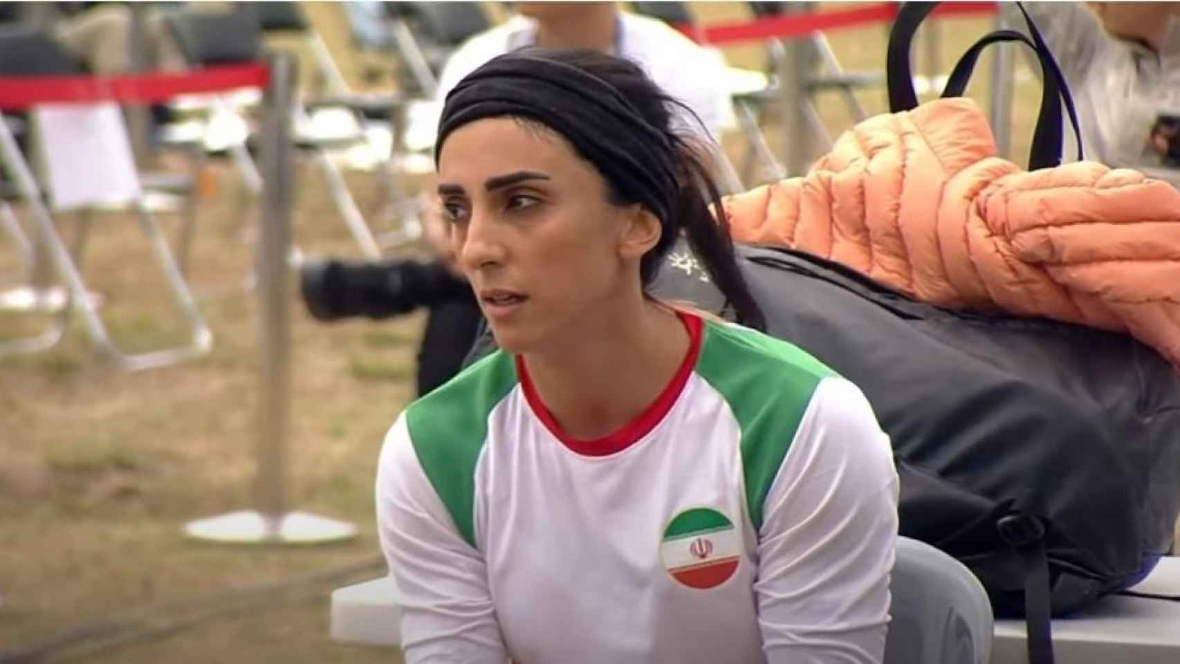 Elnaz Rekabi, durante la prueba.