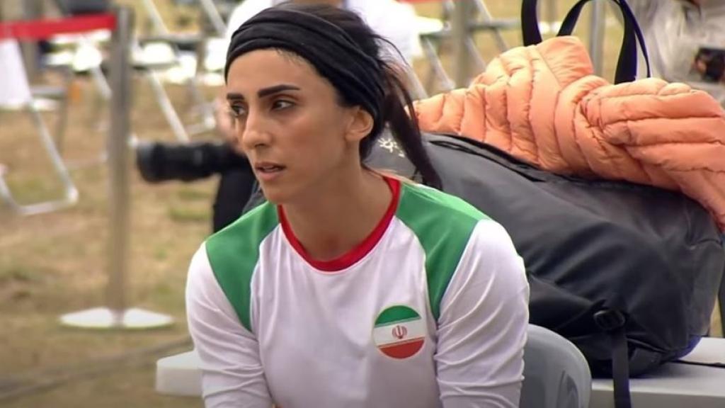 Elnaz Rekabi, durante la prueba