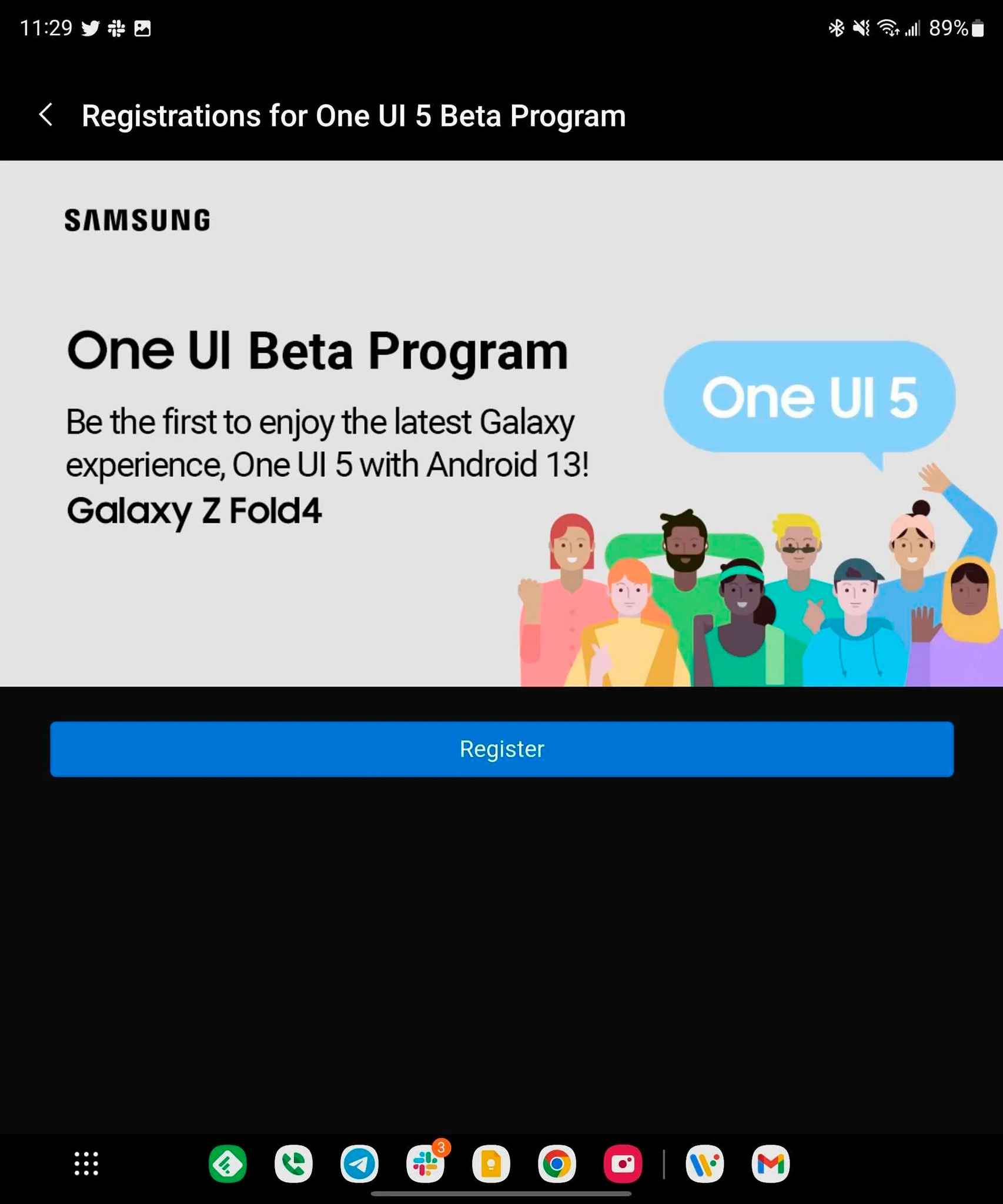 El programa beta para el Galaxy Z Fold 4