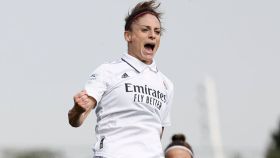 Esther González, celebrando un gol con el Real Madrid Femenino en la temporada 2022/2023