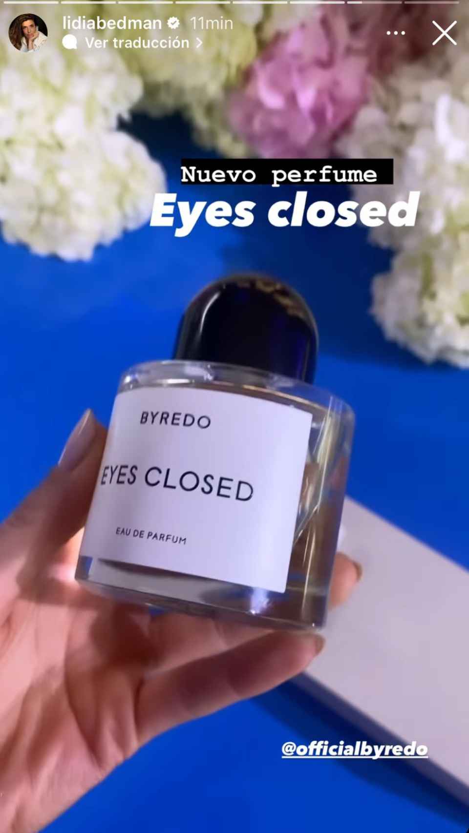 Lidia Bedman ha mostrado su nuevo perfume en sus 'stories' de Instagram.