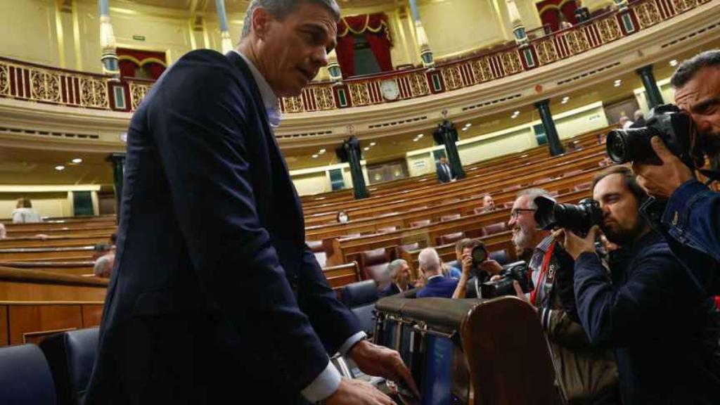 El presidente del Gobierno, Pedro Sánchez, en el Congreso de los Diputados.