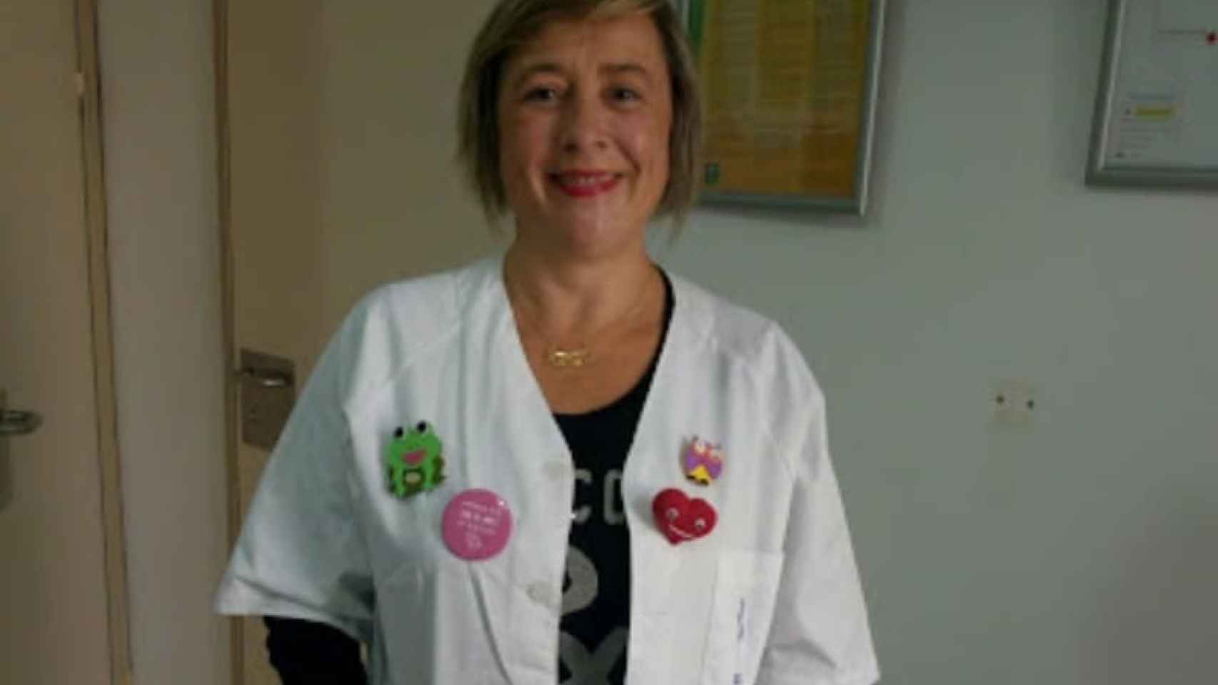 María José, en una imagen en su voluntariado en Oncología.