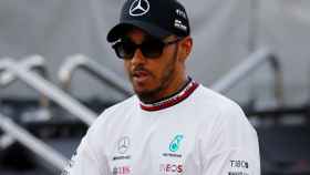 Hamilton, durante el Gran Premio de Suzuka.