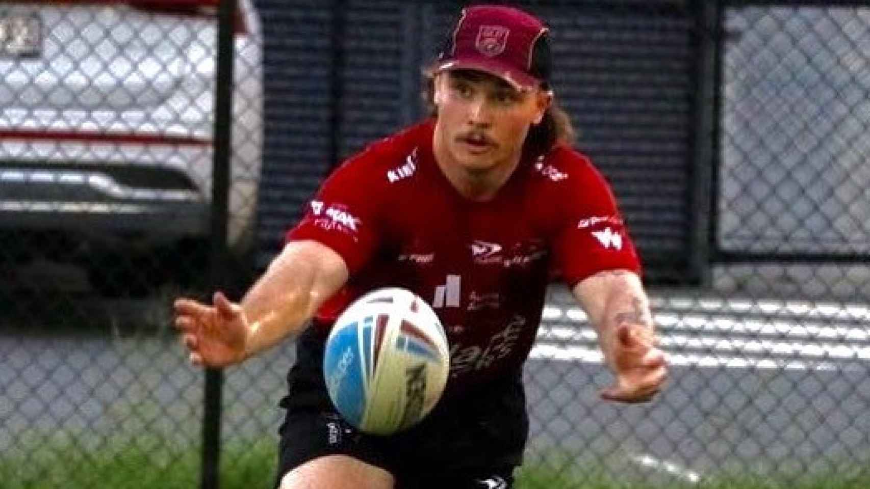 El jugador de rugby Liam Hampson durante un entrenamiento
