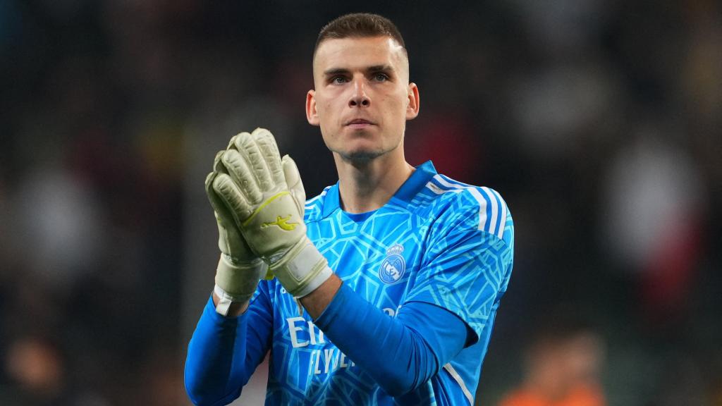 Lunin, frente al Shakhtar Donetsk en Champions League.