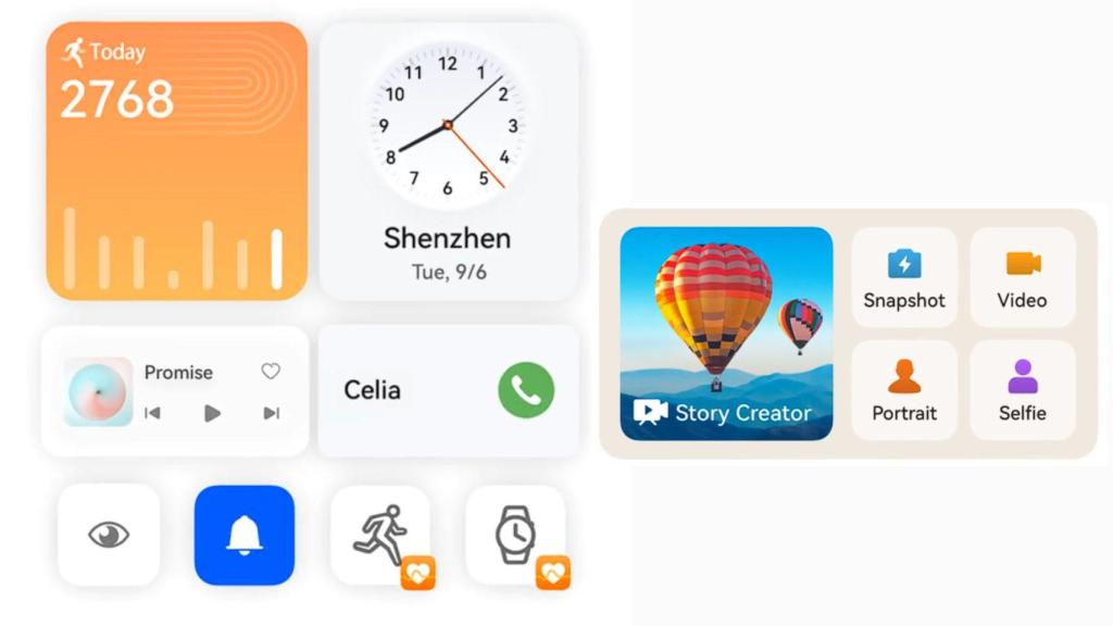 Nuevos tipos de widgets en móviles Huawei
