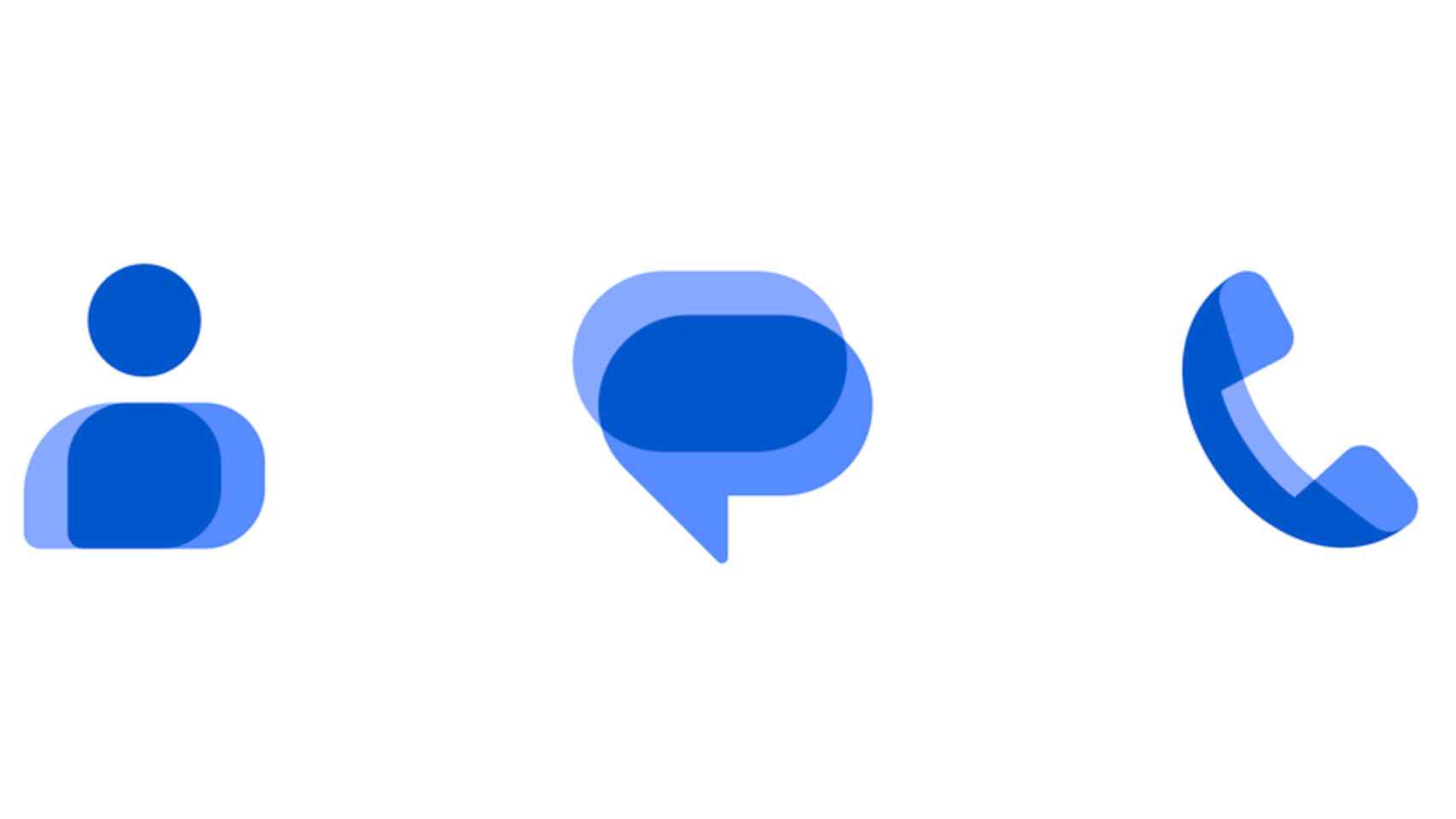 Nuevos iconos de las apps de Contactos, Mensajes y Teléfono