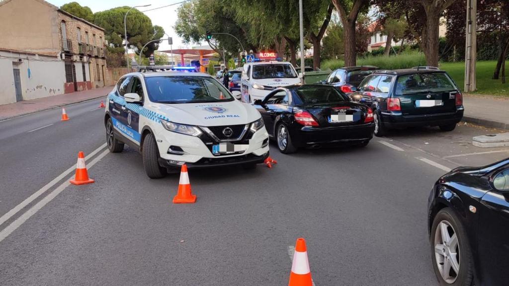 Un control de alcoholemia en Ciudad Real. Fotografía: Policía Local.