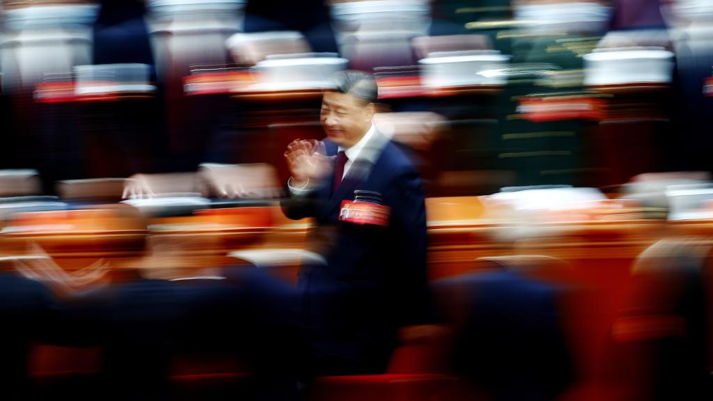 El presidente de China, Xi Jinping, en la clausura del XX Congreso del Partido Comunista.