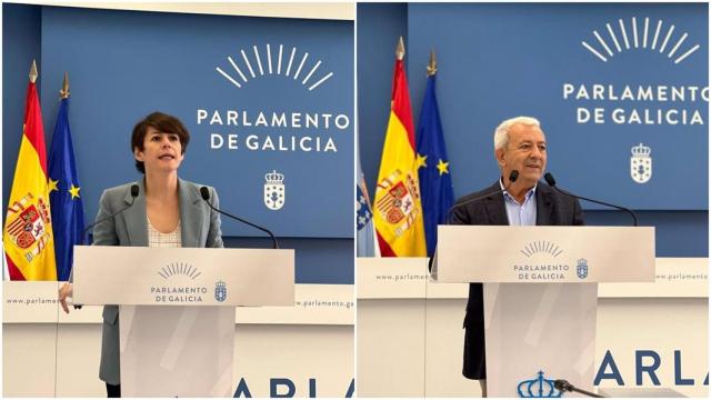 La portavoz nacional del BNG, Ana Pontón, y el portavoz parlamentario del PSdeG, Luis Álvarez.
