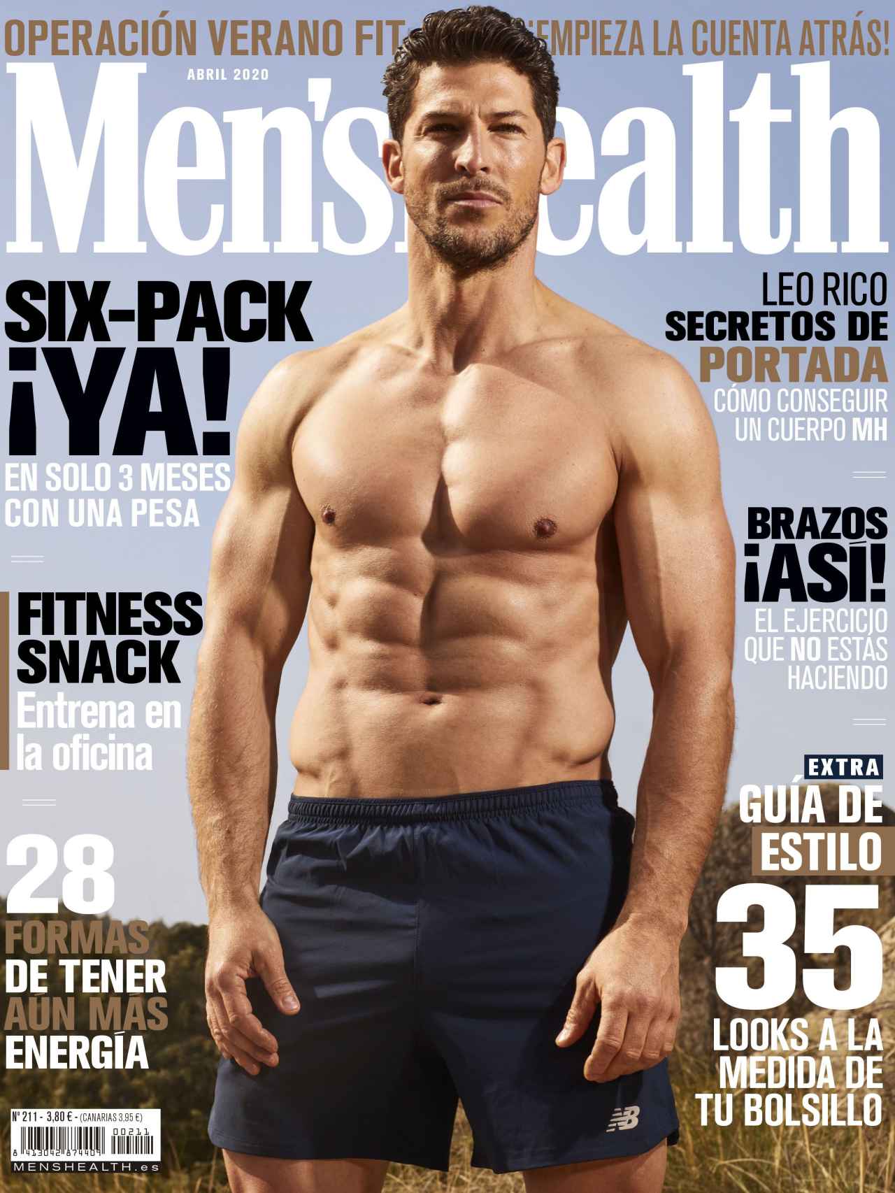 Leo Rico, marido de la estilista Eva Fernández, en la portada de Men's Health al cumplir 40 años y ser padre por primera vez.