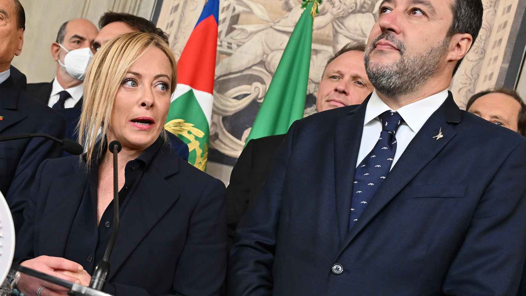Giorgia Meloni y Matteo Salvini este viernes.