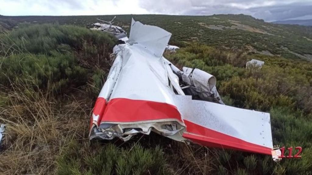Imagen de los restos de la aeronave accidentada.