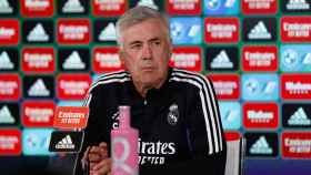 Carlo Ancelotti en rueda de prensa en la Ciudad Real Madrid