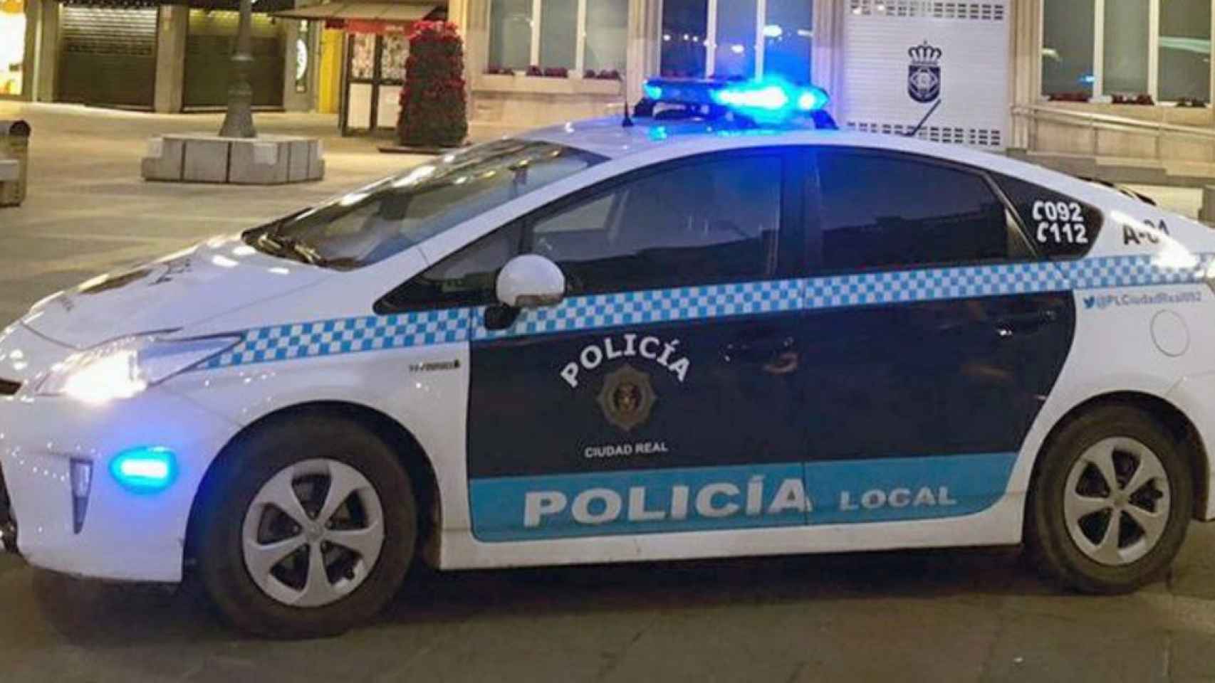 Vehículo de la Policía Local de Ciudad Real. Foto: Twitter @PLCiudadReal092.