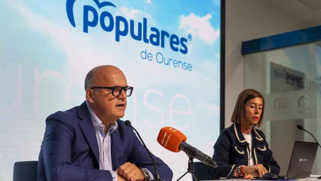 El presidente del PP de Ourense, Manuel Baltar, y la diputada autonómica Marisol Díaz.