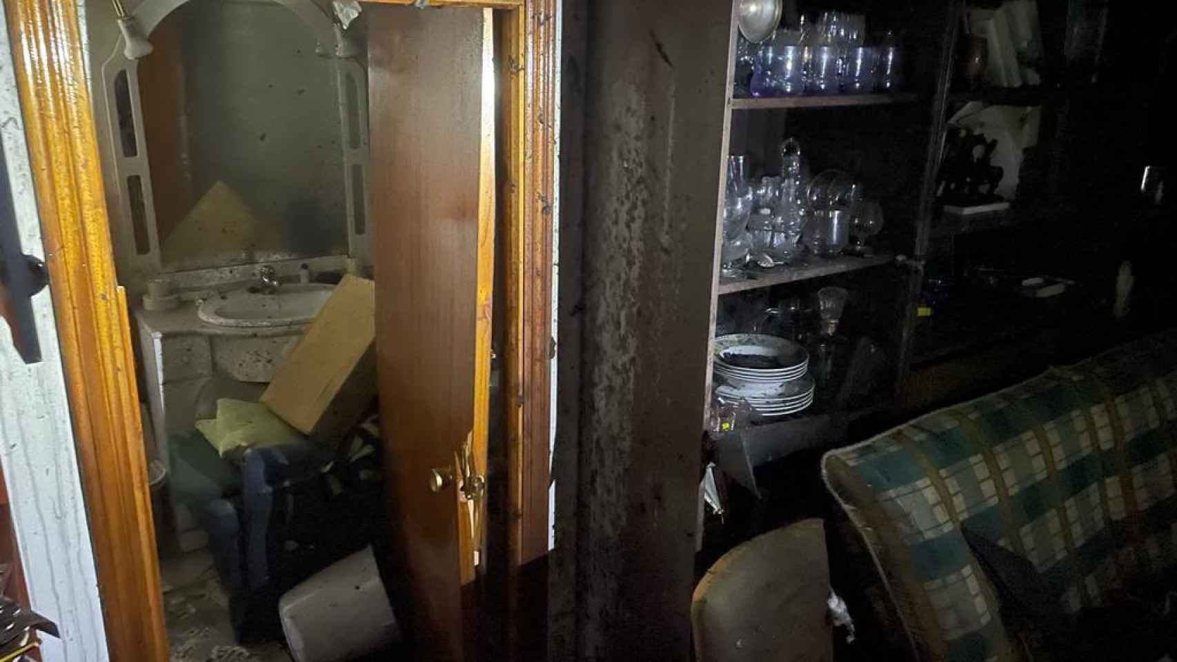 Estado de la vivienda de la calle paseo Don Enrique Tierno Galván de Zaratán tras la explosión