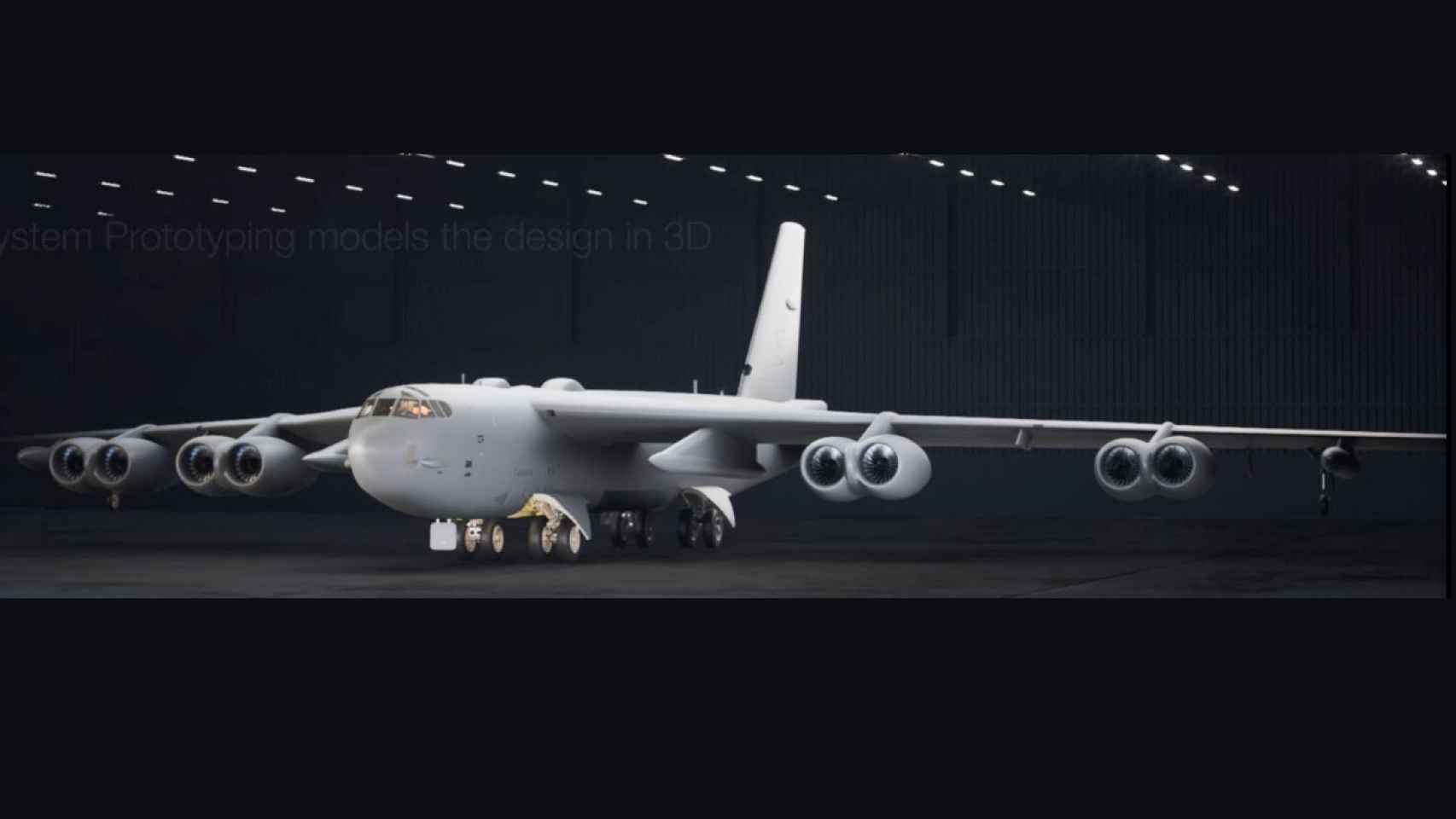 Boeing B-52 renovado en una imagen hecha por ordenador