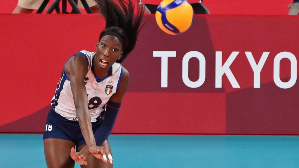 Paola Egonu durante un partido con Italia