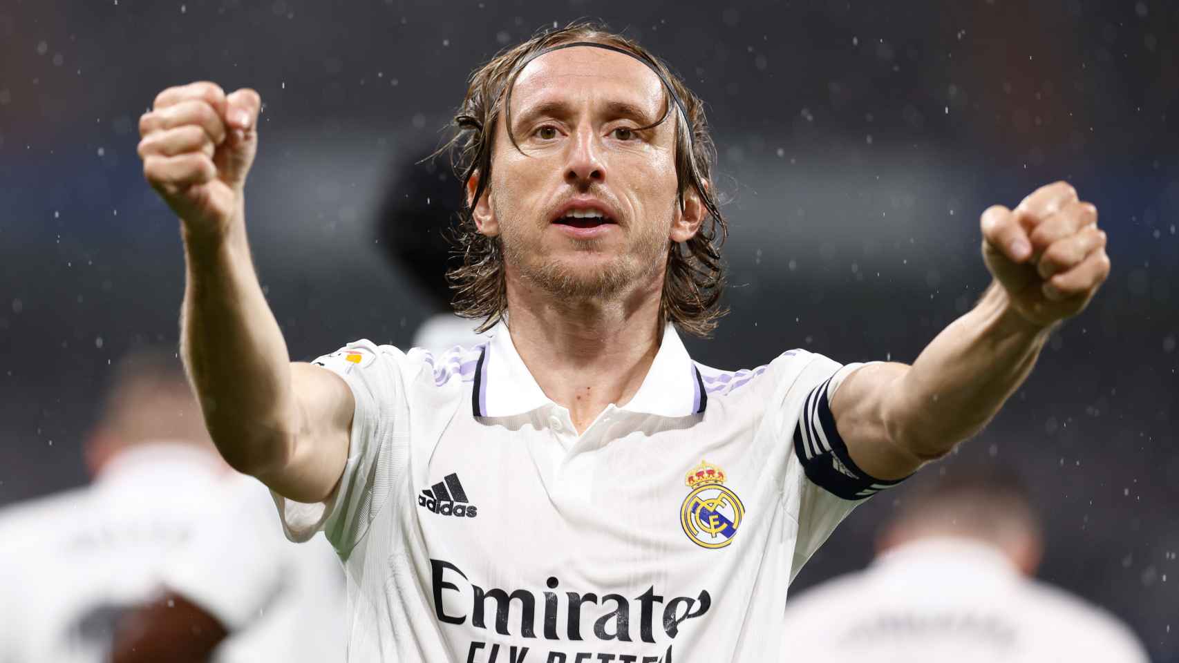 Luka Modric, celebrando un gol con el Real Madrid en la temporada 2022/2023