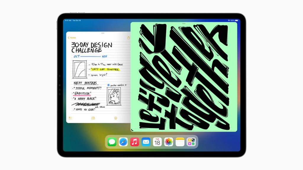 iPadOS 16 en un iPad Pro.