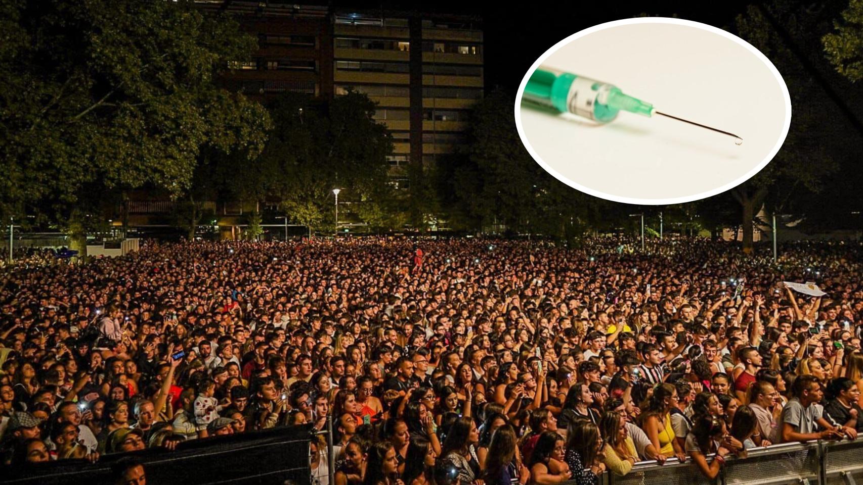 Imagen de archivo de un concierto en Castilla y León y una jeringuilla.