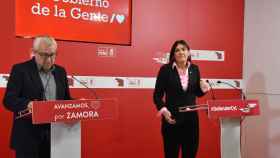La secretaria de Organización del Partido Socialista en Castilla y León, Ana Sánchez; y el senador del PSOE por Zamora, José Blanco