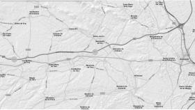 Mapa del tramo a arreglar en la A-52 entre Quiruelas y Camarzana