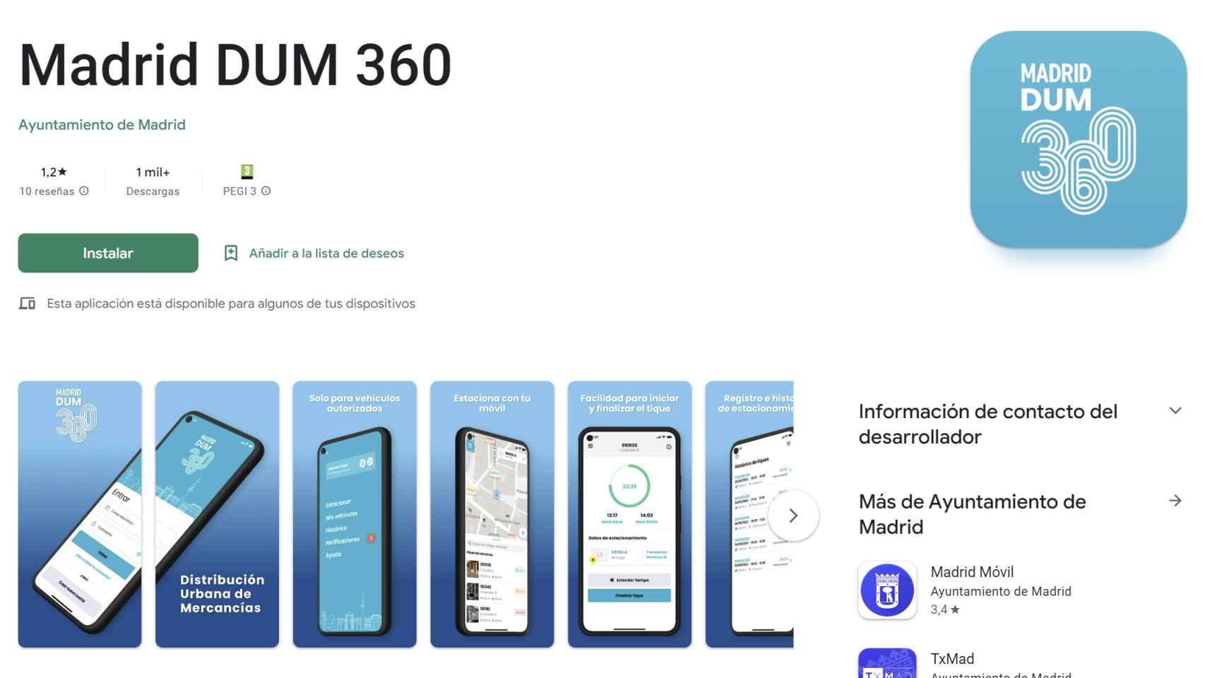 Aplicación Madrid DUM 360 en Google Play