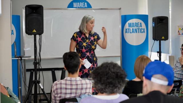 La portavoz de Marea Atlántica, María García.