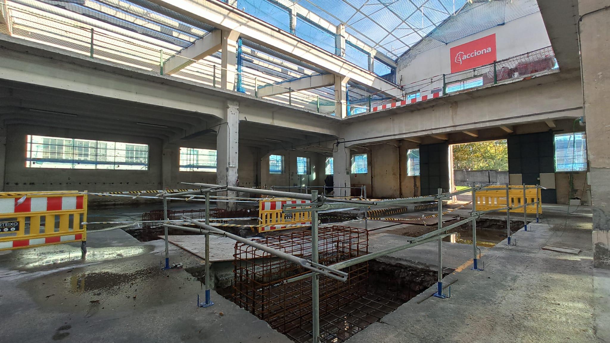 Varias imágenes de las obras en el interior del futuro edificio CSA (López).