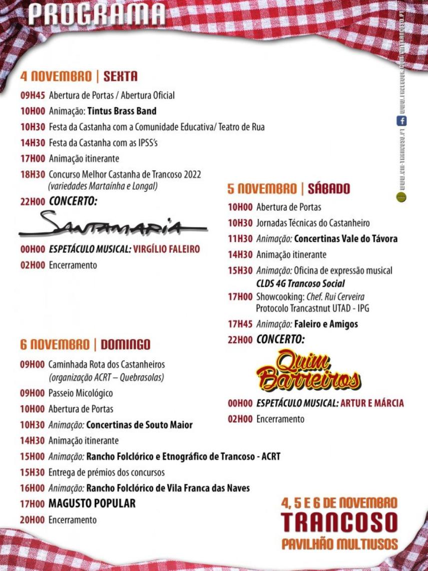 Programa Feria de la Castaña de Trancoso (Portugal)