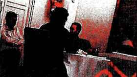 De izq. a dch.: Joan Canadell, Roger Vilaseca, David Ollé y Miquel Montero de Quadras, en la imagen de su reunión obtenida por la Guardia Civil.