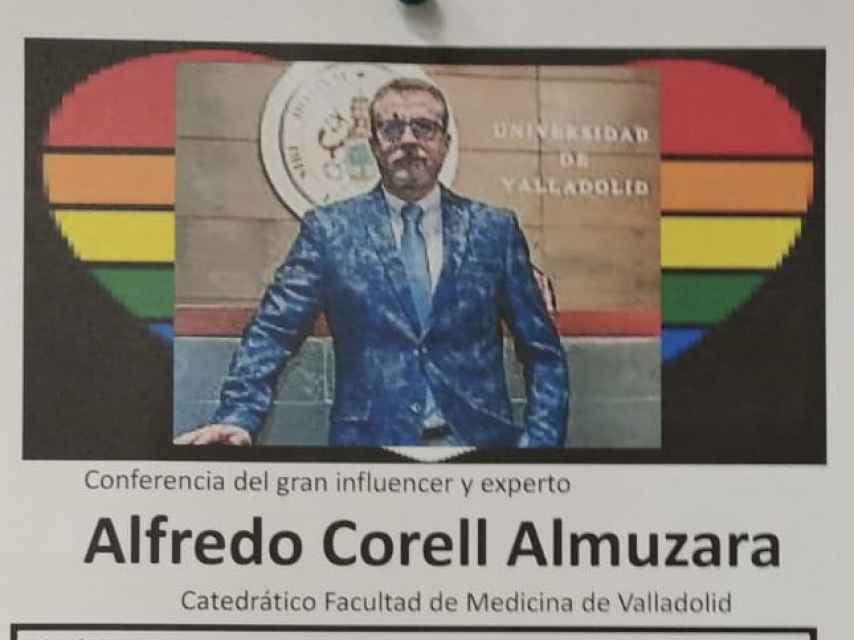 Carteles aparecidos en la Facultad de Medicina sobre una falsa conferencia de Alfredo Corell