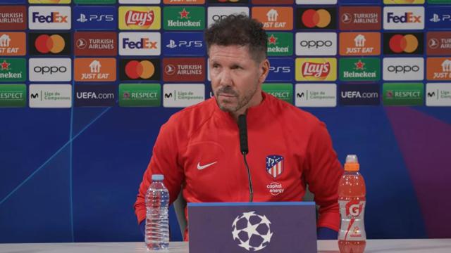 Simeone, en la rueda de prensa.