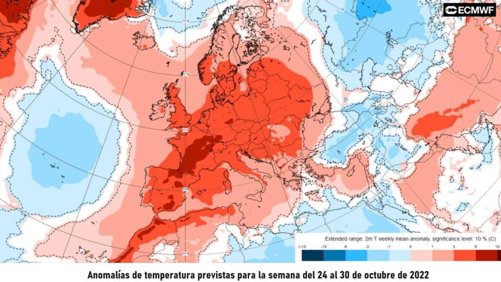 Temperaturas anómalas en la Península Ibérica