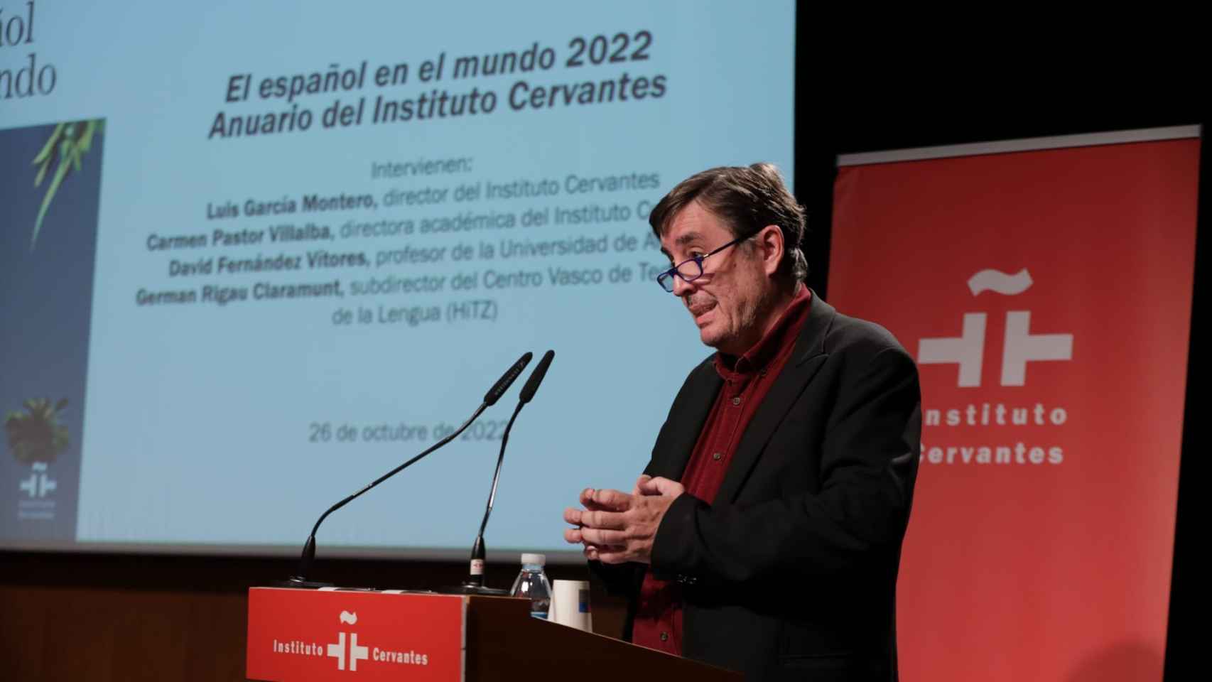 Luis García Montero, director del Instituto Cervantes, en la presentación del anuario. Foto: Instituto Cervantes