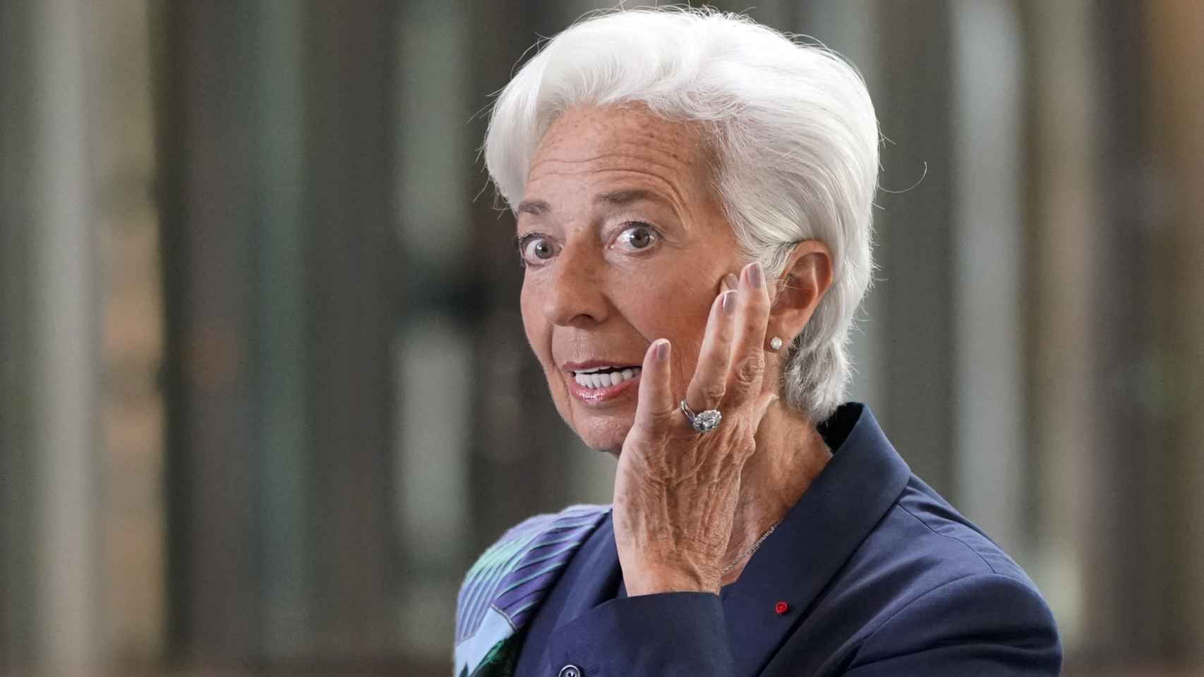 Christine Lagarde, presidenta del BCE, en la sede de la entidad en Fráncfort.