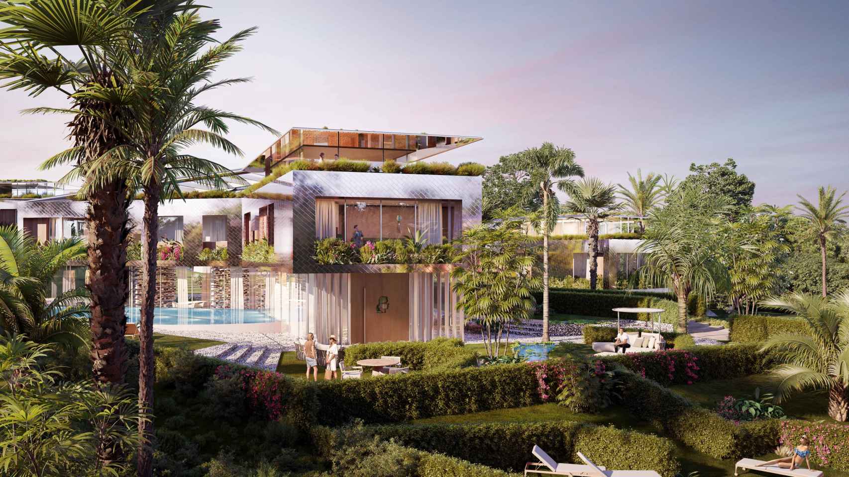 Fachadas con polvo de oro blanco, estanques de agua: así son las villas de lujo de Karl Lagerfeld en Marbella