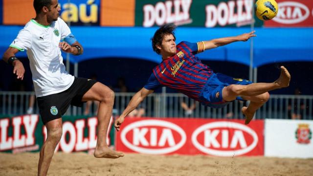 Ramiro Amarelle durante un partido con el Barcelona.