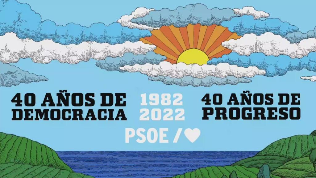 Cartel del PSOE para celebrar los cuarenta años de su victoria en 1982.