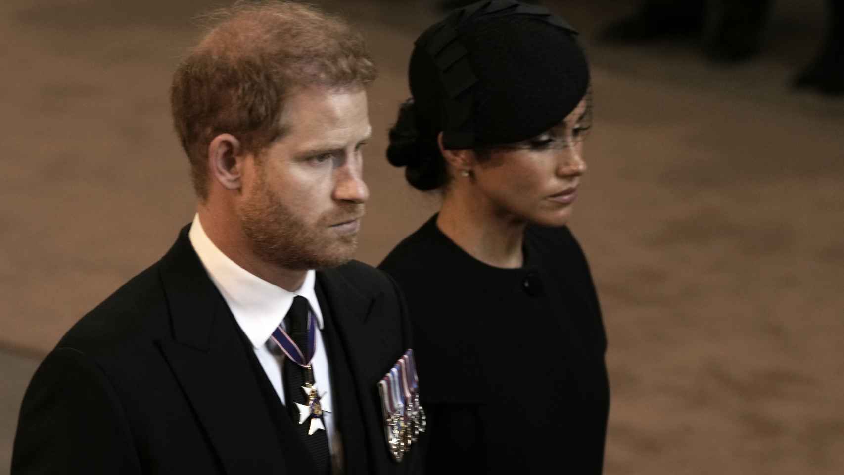 El príncipe Harry y Meghan Markle tras la muerte de Isabel II.